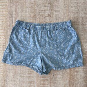 Vince Camuto Blue/White Jean Denim Floral Shorts size XL